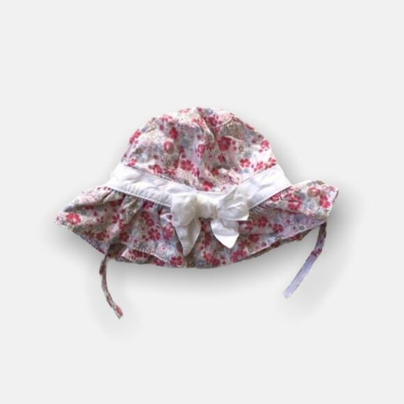 Janie & Jack Pink Floral Sun Hat 3-6 Months - Picture 1 of 5